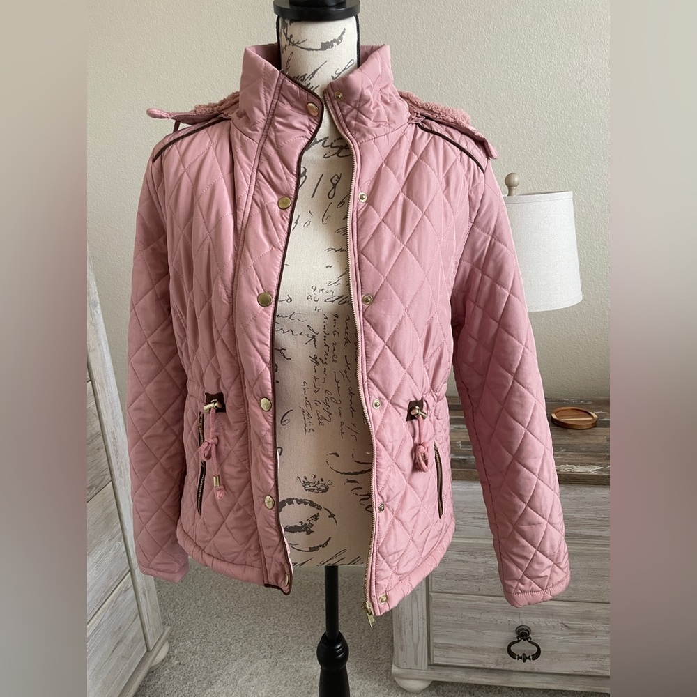 Love Tree dusty rose pink rain coat